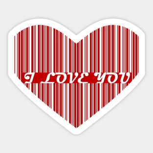 I Love You - Barcode Sticker